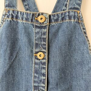 Free People Denim Button-Up Overalls